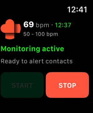 Apple Watch showing RscMe monitoring active